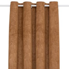 Rideau occultant effet velours "Fujo" cannelle 135x260cm - Atmosphera