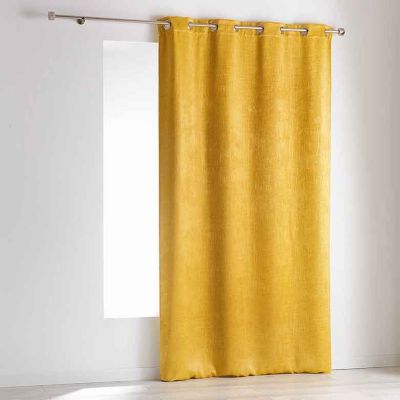 Rideau Occultant  - Effet Velours "Peau" (140x240 cm - Jaune)