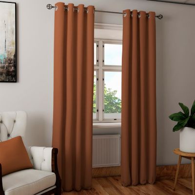 Rideau occultant et isolant Altamira Tendence terracotta l.140 x H.260 cm