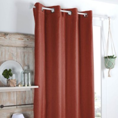 Rideau occultant et isolant doublé de polaire (140x260 cm - Terracotta)