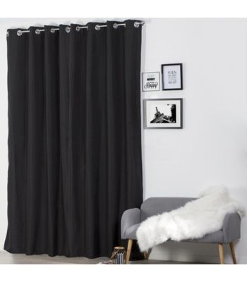 Rideau occultant et isolant uni noir - 140x240cm - Noir