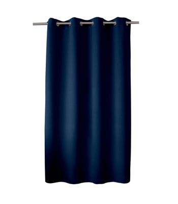 Rideau occultant fil noir avec 8 œillets (140x180 cm - Bleu Marine)