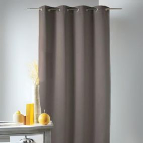 Rideau occultant frappé ronds 80% "Occultant" (140x260 cm - Taupe)