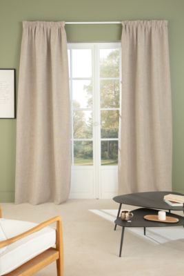 Rideau occultant galon fronceur beige ficelle l. 135 x H. 250 cm Moondream Mars