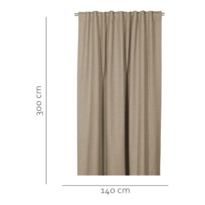 Rideau occultant galon fronceur effet tissé Novan beige lin l.140 x H.300cm GoodHome