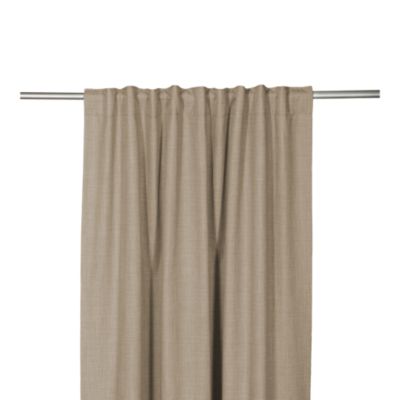 Rideau occultant galon fronceur effet tissé Novan beige lin l.140 x H.300cm GoodHome