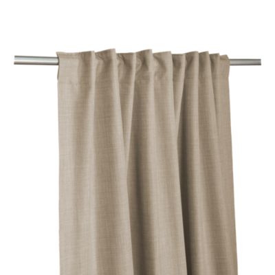 Rideau occultant galon fronceur effet tissé Novan beige lin l.140 x H.300cm GoodHome