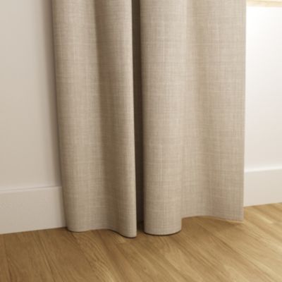 Rideau occultant galon fronceur effet tissé Novan beige lin l.140 x H.300cm GoodHome