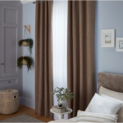 Rideau occultant GoodHome Pahea marron l.135 x H.260 cm