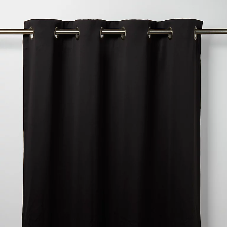 Rideau occultant GoodHome Vestris noir 140 x 260 cm | Castorama
