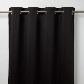 Rideau occultant GoodHome Vestris noir l.140 x H.260 cm