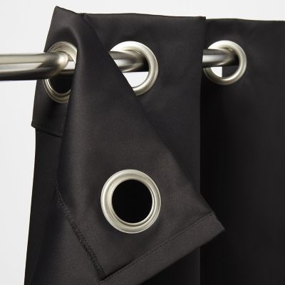 Rideau occultant GoodHome Vestris noir l.140 x H.260 cm