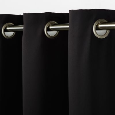 Rideau occultant GoodHome Vestris noir l.140 x H.260 cm