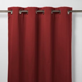 Rideau occultant GoodHome Vestris rouge l.140 x H.260 cm