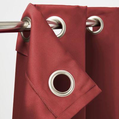 Rideau occultant GoodHome Vestris rouge l.140 x H.260 cm