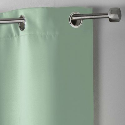 Rideau Occultant Grande Hauteur 135 x 280 cm Uni Sauge À Œillets
