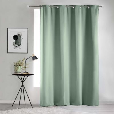 Rideau Occultant Grande Hauteur 135 x 280 cm Uni Sauge À Œillets