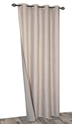 Rideau occultant gris chiné aspect lin l.140 x H.240cm