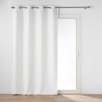 Rideau occultant à œillets 135 x 240 cm chambray uni Chinéa Blanc