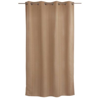 Rideau occultant à motifs tons sur tons 8 oeillets (140x240 cm - Naturel)