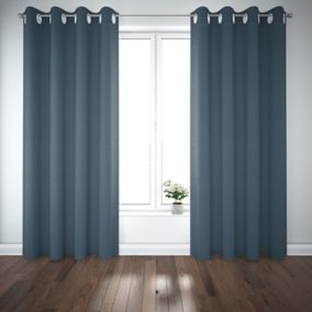 Rideau occultant Novan GoodHome bleu nuit L.260 x l.140 cm