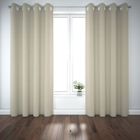 Rideau occultant Novan GoodHome coloris naturel l.260 x l.140 cm