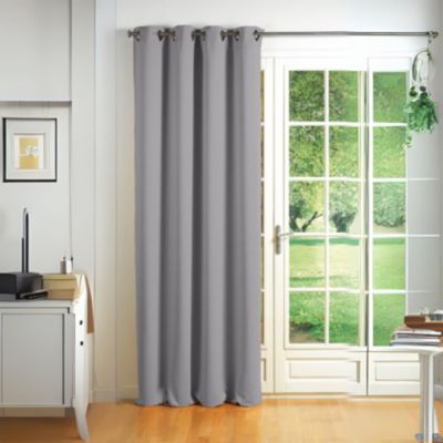 Rideau Occultant à Oeillets Carrés (140x260 cm - Gris clair)