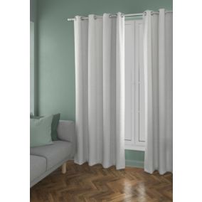 Rideau occultant phonique Louca Ornami blanc l.140 x h.240 cm