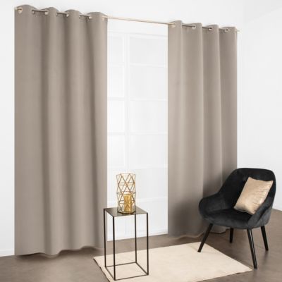 Rideau occultant phonique, thermique à œillets beige taupe l.135 x H.260 cm JBY Creation