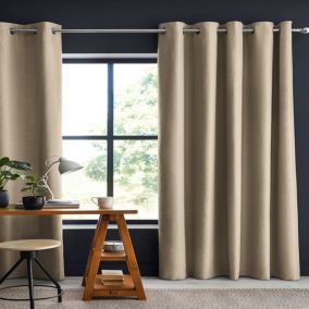 Rideau occultant polyester beige 180x260 cm