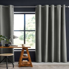 Rideau occultant polyester gris 140x280 cm