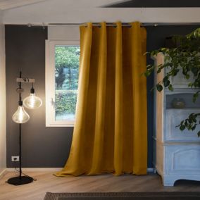 Rideau occultant polyester jaune 140x260 cm