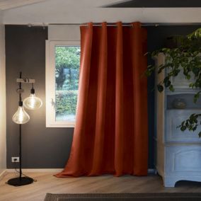 Rideau occultant polyester orange 140x260 cm