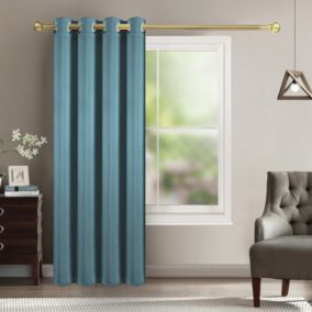 Rideau occultant pour chambre et salon (140x260 cm - Bleu Paon)