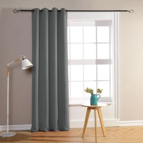 Rideau occultant pour chambre et salon (140x260 cm - Gris souris)