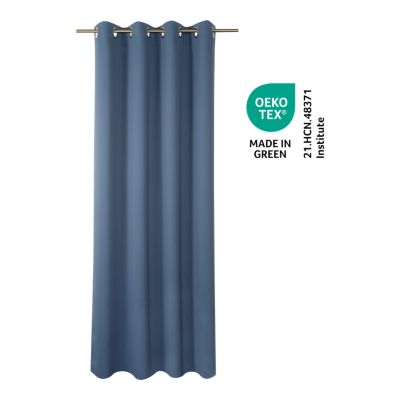 Rideau occultant thermique à œillets effet tissé Vestris bleu océan L.260 x l.140cm GoodHome