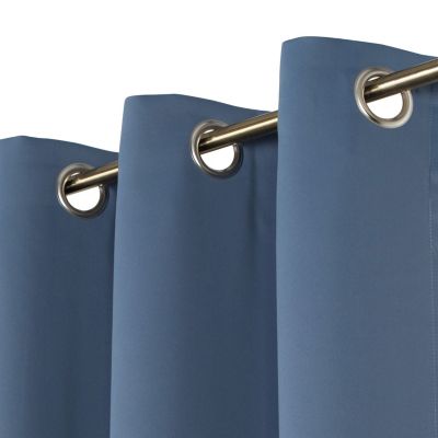 Rideau occultant thermique à œillets effet tissé Vestris bleu océan L.260 x l.140cm GoodHome
