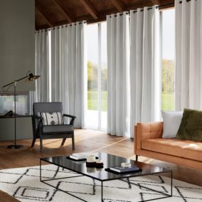 Rideau occultant thermique à œillets effet tissé Vestris gris clair L.260 x l.140cm GoodHome