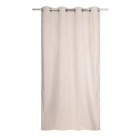 Rideau occultant thermique à œillets velours beige crème L.240 x l.140cm