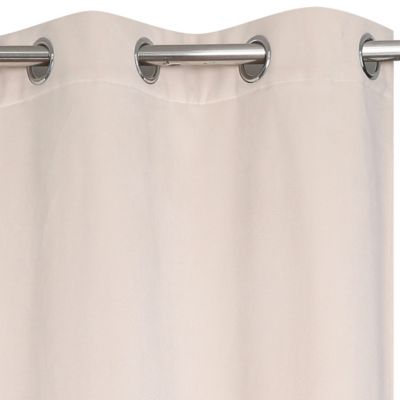 Rideau occultant thermique à œillets velours beige crème L.240 x l.140cm