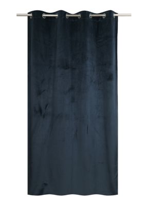 Rideau occultant thermique à œillets velours bleu L.240 x l.140cm
