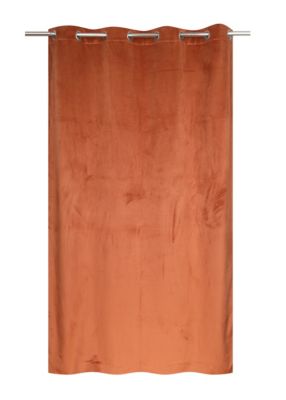 Rideau occultant thermique à œillets velours terracotta L.240 x l.140cm