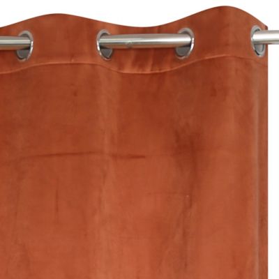 Rideau occultant thermique à œillets velours terracotta L.240 x l.140cm