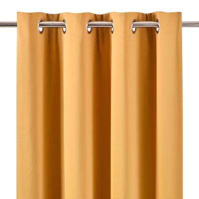Rideau occultant thermique à œillets Vestris jaune l.140 x H.260cm GoodHome