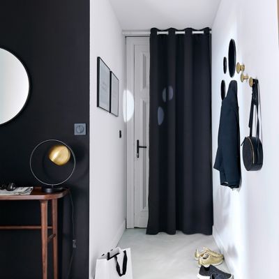 Rideau occultant thermique à œillets Vestris noir l.140 x H.260cm GoodHome