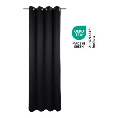 Rideau occultant thermique à œillets Vestris noir l.140 x H.260cm GoodHome