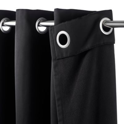 Rideau occultant thermique à œillets Vestris noir l.140 x H.260cm GoodHome