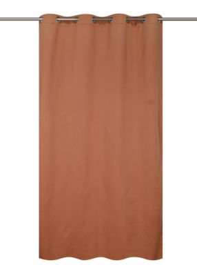 Rideau occultant thermique à oeillets effet lin terracotta L.260 x l.140cm Ornami