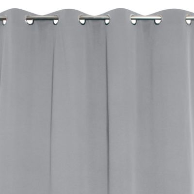 Rideau occultant thermique à oeillets gris clair L.240 x l.135cm, JBY Creation
