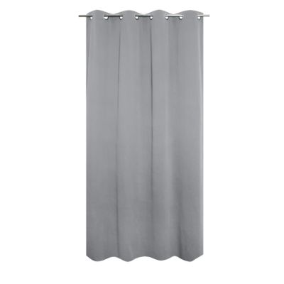 Rideau occultant thermique à oeillets gris clair L.240 x l.135cm, JBY Creation